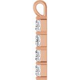 10K Gold Square Lab-Grown Diamond Accented Cross Pendant - Rose Gold - view 6