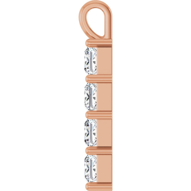 10K Gold Square Lab-Grown Diamond Accented Cross Pendant - Rose Gold - view 6