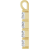 10K Gold Square Lab-Grown Diamond Accented Cross Pendant - Yellow Gold - view 6