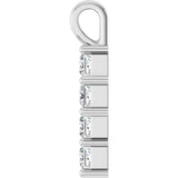 10K Gold Round Lab-Grown Diamond Accented Cross Pendant - White Gold - view 6