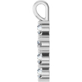 10K Gold Round Lab-Grown Diamond Accented Cross Pendant - White Gold - view 6