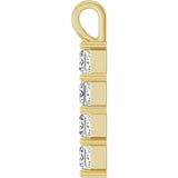 10K Gold Square Lab-Grown Diamond Accented Cross Pendant - Yellow Gold - view 6