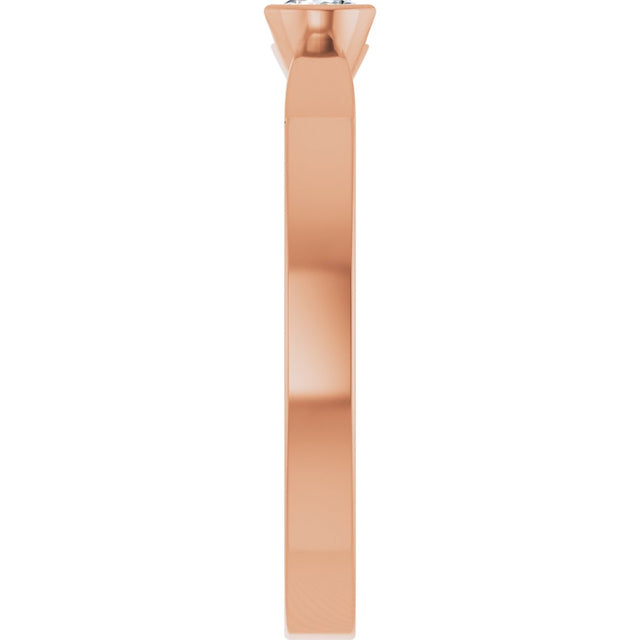 14K Gold Oval Lab-Grown Diamond Half-Bezel Solitaire Ring - Rose Gold - view 9