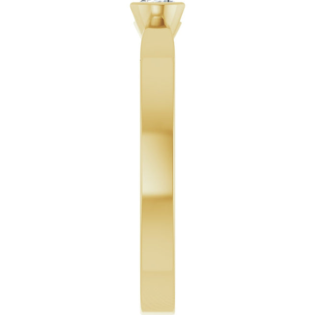 14K Gold Oval Lab-Grown Diamond Half-Bezel Solitaire Ring - Yellow Gold - view 9