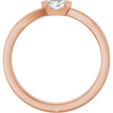 14K Gold Oval Lab-Grown Diamond Half-Bezel Solitaire Ring - Rose Gold - view 7