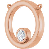 14K Gold Round Natural Diamond Geometric Necklace – 1/6 CTW - Rose Gold - view 2