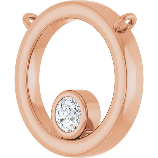 14K Gold Round Lab-Grown Diamond Geometric Necklace – 1/6 CTW - Rose Gold - view 2