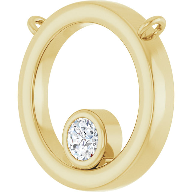 14K Gold Round Lab-Grown Diamond Geometric Necklace – 1/6 CTW - Yellow Gold - view 2