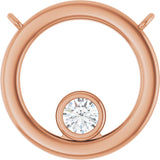 14K Gold Round Lab-Grown Diamond Geometric Necklace – 1/6 CTW - Rose Gold