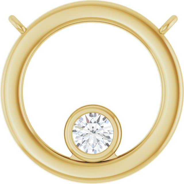 14K Gold Round Lab-Grown Diamond Geometric Necklace – 1/6 CTW - Yellow Gold