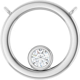 14K Gold Round Lab-Grown Diamond Geometric Necklace – 1/6 CTW - White Gold