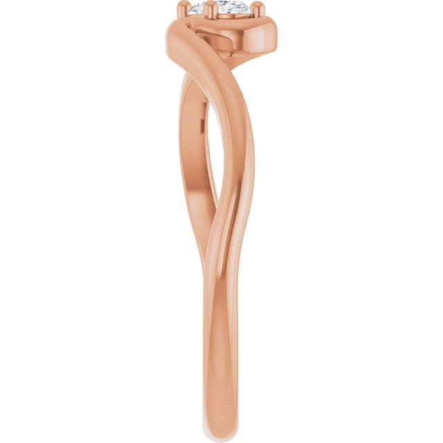 14K Gold Oval Lab-Grown Diamond Solitaire Freefrom Ring - Rose Gold - view 9