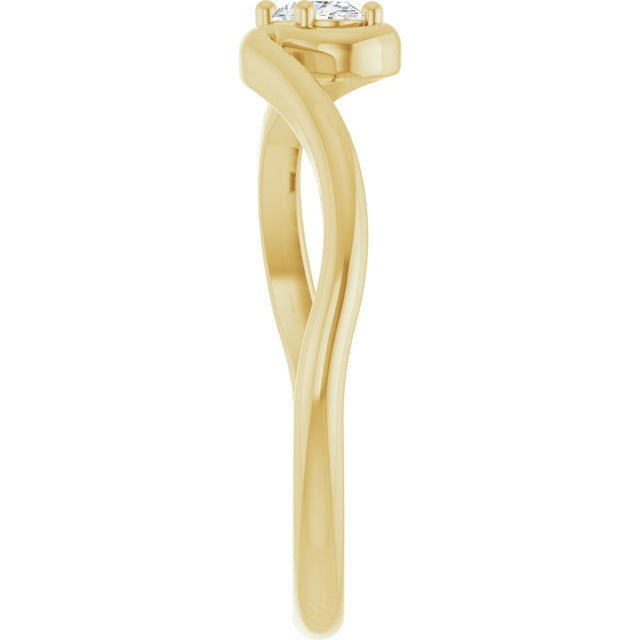 14K Gold Oval Lab-Grown Diamond Solitaire Freefrom Ring - Yellow Gold - view 9
