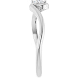14K Gold Oval Lab-Grown Diamond Solitaire Freefrom Ring - White Gold - view 9