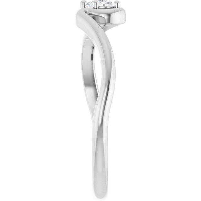 14K Gold Oval Lab-Grown Diamond Solitaire Freefrom Ring - White Gold - view 9