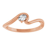 14K Gold Oval Lab-Grown Diamond Solitaire Freefrom Ring - Rose Gold - view 8
