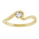14K Gold Oval Lab-Grown Diamond Solitaire Freefrom Ring - Yellow Gold - view 8