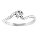 14K Gold Oval Lab-Grown Diamond Solitaire Freefrom Ring - White Gold - view 8