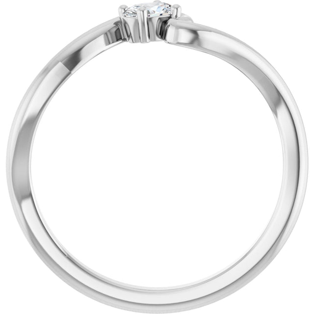 Platinum Oval Lab-Grown Diamond Solitaire Freefrom Ring - view 7