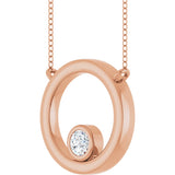 14K Gold Round Lab-Grown Diamond Geometric Necklace – 1/6 CTW - Rose Gold - view 2