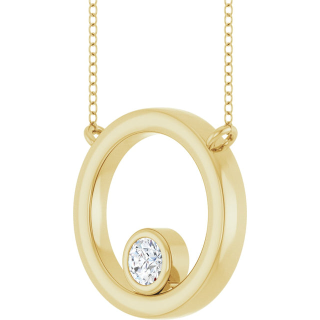 14K Gold Round Lab-Grown Diamond Geometric Necklace – 1/6 CTW - Yellow Gold - view 2