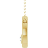 14K Gold Round Lab-Grown Diamond Geometric Necklace – 1/6 CTW - Yellow Gold - view 3