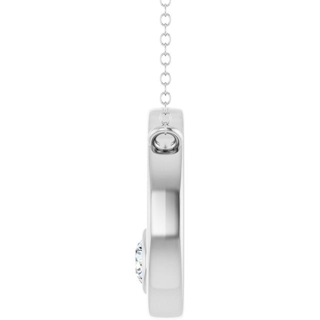 14K Gold Round Lab-Grown Diamond Geometric Necklace – 1/6 CTW - White Gold - view 3