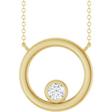 14K Gold Round Lab-Grown Diamond Geometric Necklace – 1/6 CTW - Yellow Gold