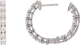 14K Gold Oval Lab-Grown Diamond Inside-Outside Hoop Earrings - White Gold - view 8