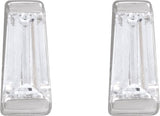 Platinum Natural Diamond Tapered Baguette Channel-Set Stud Earrings - view 4