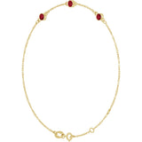 14K Gold Round Lab-Grown Ruby Bezel-Set Link Bracelet – 25.9x1.7mm - Yellow Gold - view 8