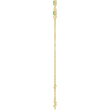 14K Gold Round Lab-Grown Emerald Bezel-Set Link Bracelet – 25.9x1.7mm - Yellow Gold - view 9