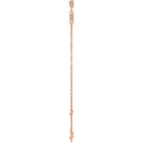 14K Gold Round Natural Blue Zircon Bezel-Set Link Bracelet – 25.9x1.7mm - Rose Gold - view 13