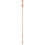 14K Gold Round Lab-Grown Ruby Bezel-Set Link Bracelet – 25.9x1.7mm - Rose Gold - view 13