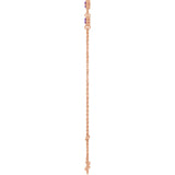 14K Gold Round Natural Amethyst Bezel-Set Link Bracelet – 25.9x1.7mm - Rose Gold - view 13