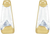 14K Gold Natural Diamond Tapered Baguette Channel-Set Stud Earrings - Yellow Gold - view 4