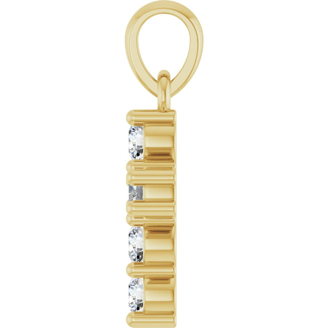 14K Gold Round Lab-Grown Diamond Accented Cross Necklace or Pendant – up to 1 1/2 CTW - Yellow Gold - view 6