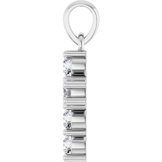 Platinum Round Natural Diamond Accented Cross Necklace or Pendant – up to 1 3/8 CTW - view 6