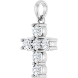 Platinum Round Natural Diamond Accented Cross Necklace or Pendant – up to 1 3/8 CTW - view 8