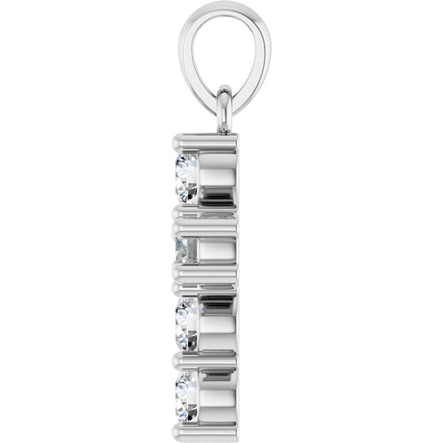 Platinum Round Natural Diamond Accented Cross Necklace or Pendant – up to 1 3/8 CTW - view 9