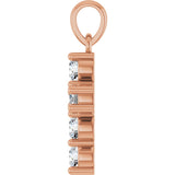 14K Gold Round Natural Diamond Accented Cross Necklace or Pendant – up to 1 1/2 CTW - Rose Gold - view 9