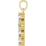14K Gold Round Natural Diamond Accented Cross Necklace or Pendant – up to 1 1/2 CTW - Yellow Gold - view 6