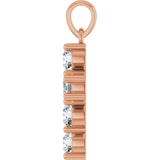 14K Gold Round Natural Diamond Accented Cross Necklace or Pendant – up to 1 1/2 CTW - Rose Gold - view 6