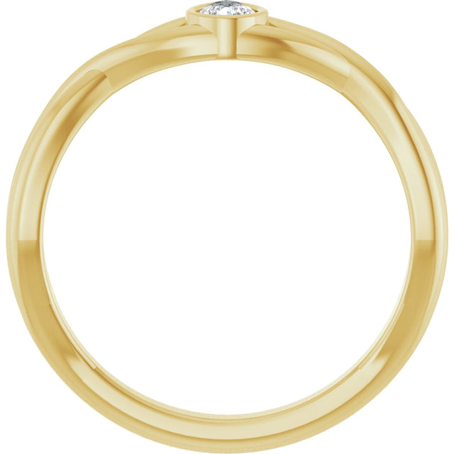 14K Gold Pear Lab-Grown Diamond Bezel-Set Criss-Cross Solitaire Ring - Yellow Gold - view 7