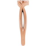 14K Gold Pear Lab-Grown Diamond Bezel-Set Criss-Cross Solitaire Ring - Rose Gold - view 9