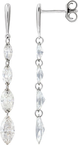 14K Gold Marquise Lab-Grown Diamond Earrings – 6.8x3.5mm - White Gold