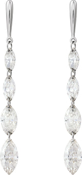 14K Gold Marquise Lab-Grown Diamond Earrings – 6.8x3.5mm - White Gold - view 2