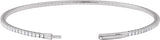 14K Gold Round Lab-Grown Diamond Fully Accented Flexible Bangle Bracelet - White Gold - view 6