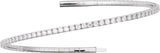14K Gold Round Lab-Grown Diamond Fully Accented Flexible Bangle Bracelet - White Gold - view 6