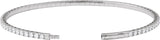 14K Gold Round Lab-Grown Diamond Fully Accented Flexible Bangle Bracelet - White Gold - view 7